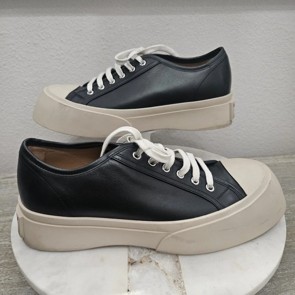 MARNI Pablo Platform Black Leather Sneakers US 11 EU 44